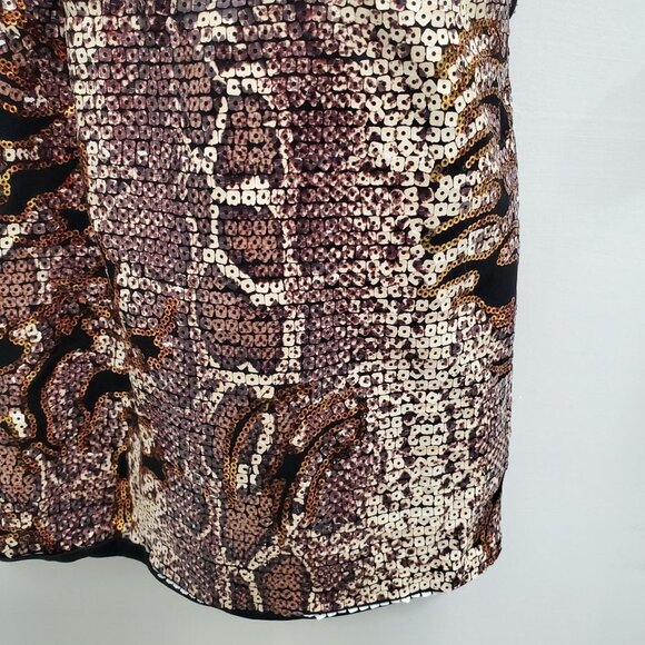 Frederick's of Hollywood Black Sequin Animal‎ Print Blouson Mini Dress NWT Sz M - Picture 4 of 8